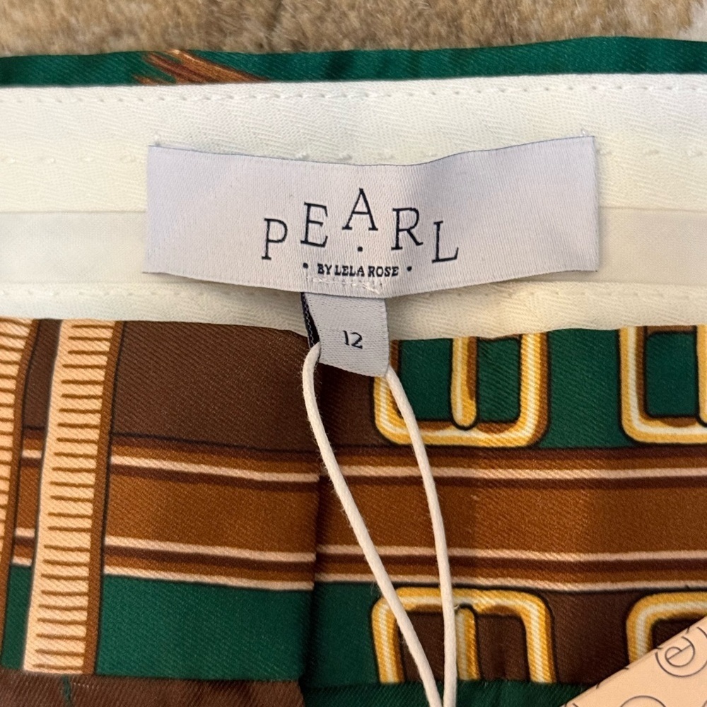Pearl by lela rose NWT green equestrian twill wide leg pants women’s size 12 - Picture 8 of 10